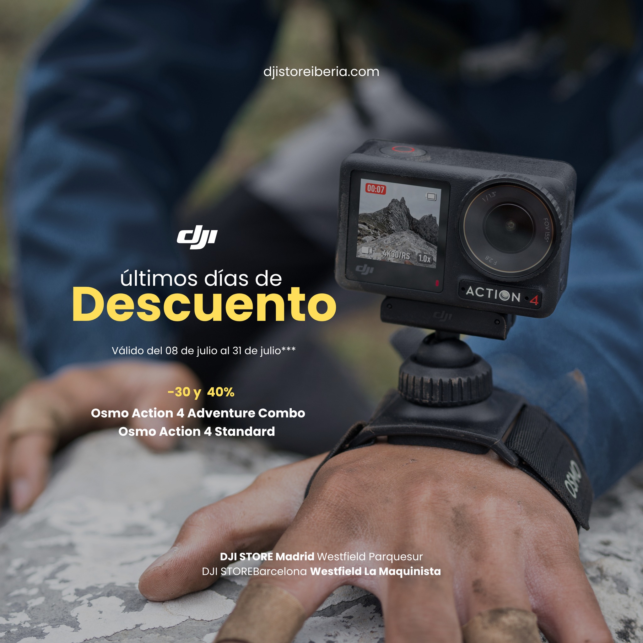 🔥 ¡ATENCIÓN CREADORES Y AVENTUREROS!
La DJI Osmo Action 4 está más cerca que nunca con descuentos de ¡hasta el 40% en sus packs! 🎥💥
🎒 Pack Adventure con 30% OFF
🎁 Pack Estándar con 40% OFF
📷 Calidad 4K, colores cinematográficos y resistencia a TODO.
⏳ ¡Últimos días de promoción!
🎯 Aprovecha ahora o te quedas sin la cámara que todos quieren este verano.
Hasta agotar existencias. No hay prórroga.
🛒 Corre a djistoreiberia.com
📍 O visítanos en nuestras tiendas oficiales:
🔹 DJI STORE Madrid – Westfield Parquesur
🔹 DJI STORE Barcelona – Westfield La Maquinista
💬 Graba sin límites. Ahorra a lo grande. ¡Y hazlo YA!
🔖 #OsmoAction4 #DJIOfertas #ÚltimosDíasDJI #Hasta40Off #DJIEspaña #DJIStoreIberia #ContenidoPro #CámaraDeAcción #WestfieldParquesur #WestfieldLaMaquinista