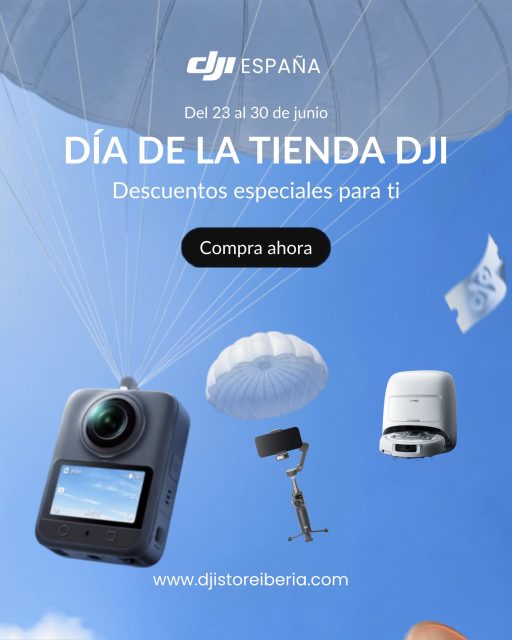 ¡Celebra el Día de la Tienda DJI con descuentos que no puedes dejar pasar! 🪂✨
Del 23 al 30 de junio, hemos preparado precios especiales en tus equipos favoritos para que lleves tu creatividad y tu hogar al siguiente nivel. Desliza para descubrir todo lo que tenemos para ti:
📹 Osmo 360: Pack estándar por 339 € y Pack Aventura por 445 €.
🤖 Serie DJI ROMO (con tanque de agua): Modelo P por 1.009 €, Modelo S por 749 € y Modelo A por 1.249 €
📱 Osmo Mobile 8: Pack Seguimiento Avanzado por solo 125 €.
¡Es por tiempo limitado! Equípate hoy mismo visitando nuestras tiendas físicas en España (Madrid, Barcelona y Donostia) o compra directamente en línea.
👉 www.djistoreiberia.com
#DJIEspaña #DiaDeLaTiendaDJI #DescuentosDJI #Osmo360 #DJIRomo #OsmoMobile8 #Tecnologia #Ofertas