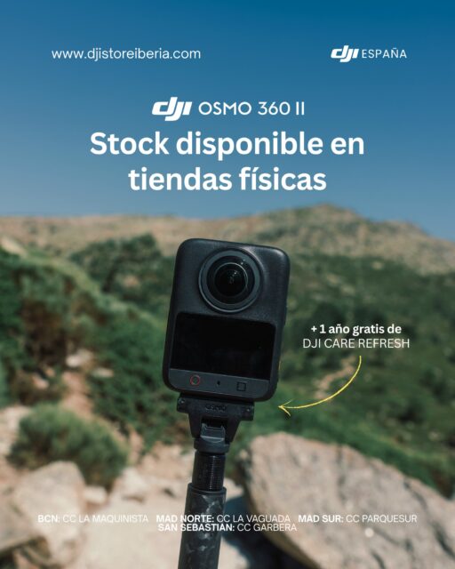 ¡La espera terminó! La nueva DJI Osmo 360 II ya cuenta con stock disponible en nuestras tiendas físicas para que te la lleves hoy mismo. 📸⛰️
📦 Entrega inmediata: Olvídate de esperar, ven por tu cámara y sal listo para grabar tu próxima aventura.
🛡️ Protección extra: Disfruta de 1 año GRATIS de DJI Care Refresh incluido con tu compra para que captures cada ángulo sin preocupaciones.
Encuéntrala ya en nuestras sucursales:
📍 Madrid Norte: Centro Comercial La Vaguada
📍 Madrid Sur: Centro Comercial Westfield Parquesur
📍 Barcelona: Centro Comercial Westfield La Maquinista
📍 Donostia / San Sebastián: Centro Comercial Garbera
🌐 También disponible en: www.djistoreiberia.com
#DJI #Osmo360II #DJIEspaña #DJICareRefresh #Camara360 #CreadoresDeContenido #DJIStoreIberia