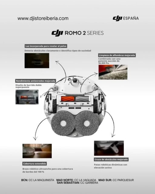 Descubre el siguiente nivel en limpieza inteligente con la nueva DJI ROMO 2 Series. 🤖✨ Un robot aspirador impulsado por Inteligencia Artificial y tecnología de drones, diseñado para mantener tu hogar impecable sin que tengas que preocuparte por nada.
Ven a conocer el futuro de la limpieza y adquiere el tuyo en nuestras tiendas físicas:
📍 Madrid Norte: Centro Comercial La Vaguada
📍 Madrid Sur: Centro Comercial Westfield Parquesur
📍 Barcelona: Centro Comercial Westfield La Maquinista
📍 Donostia / San Sebastián: Centro Comercial Garbera
🌐 www.djistoreiberia.com
#DJI #DJIRomo2 #RobotAspirador #HogarInteligente