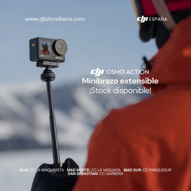 ¡Tenemos stock disponible del Minibrazo extensible para DJI Osmo Action! 🏂❄️
El accesorio todoterreno perfecto para capturar tus mejores ángulos. Puedes usarlo como un práctico bastón para tus tomas de acción en la nieve, o desplegar su base para convertirlo en un trípode súper estable.🏔️
📍 Encuéntralo hoy mismo en nuestras tiendas físicas:
Madrid Norte: Centro Comercial La Vaguada
Madrid Sur: Centro Comercial Westfield Parquesur
Barcelona: Centro Comercial Westfield La Maquinista
Donostia / San Sebastián: Centro Comercial Garbera
🌐 O adquiérelo de forma rápida y segura en nuestra web: www.djistoreiberia.com
#DJI #OsmoAction #MinibrazoExtensible #AccesoriosCamara #DeportesExtremos #CreadoresDeContenido #Videografia #DJIStoreIberia