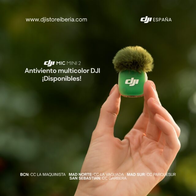 ¡Dale un toque de color a tu audio y olvídate del ruido del viento! 🎙️🌬️

Ya se encuentran ¡disponibles! los nuevos antivientos multicolor para el DJI Mic Mini 2. Protege tus grabaciones en exteriores garantizando un audio nítido y dale un estilo único a tu equipo eligiendo entre nuestra variedad de colores. ¡Es el accesorio perfecto que no puede faltar en tu kit! 

Ven por los tuyos y mejora tus videos visitando nuestras tiendas físicas:

📍 Madrid Norte: Centro Comercial La Vaguada 
📍 Madrid Sur: Centro Comercial Westfield Parquesur 
📍 Barcelona: Centro Comercial Westfield La Maquinista 
📍 Donostia / San Sebastián: Centro Comercial Garbera 

🌐 También puedes comprarlos directamente en nuestra página web: www.djistoreiberia.com 

 #DJI #DJIMicMini2 #AudioProfesional #Vloggers #CreadoresDeContenido #DJIStoreIberia #AccesoriosCámara #Videografia
