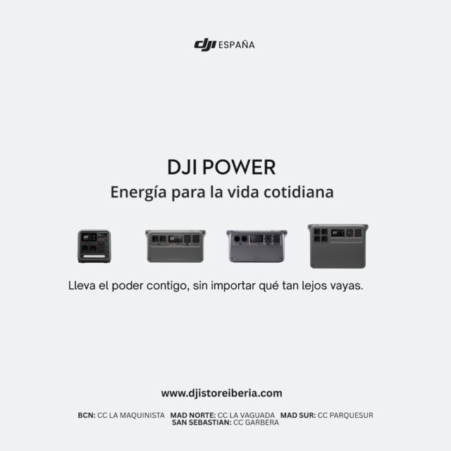¡Energía constante en cualquier lugar! 🔋⚡
Lleva el poder contigo, sin importar qué tan lejos vayas, con la línea DJI Power. Encuentra la estación de energía perfecta para tus necesidades, desde viajes hasta emergencias en casa, toda la serie ya se encuentra disponible en nuestras tiendas físicas
📍 Visítanos y elige la tuya:
Madrid Norte: Centro Comercial La Vaguada
Madrid Sur: Centro Comercial Westfield Parquesur
Barcelona: Centro Comercial Westfield La Maquinista
Donostia / San Sebastián: Centro Comercial Garbera
🌐 También puedes explorar toda la serie en nuestra web: www.djistoreiberia.com
#DJI #DJIPower #EnergiaPortatil #DJIStoreIberia #EstacionDeEnergia #BateriaExterna #Viajes #VidaCotidiana