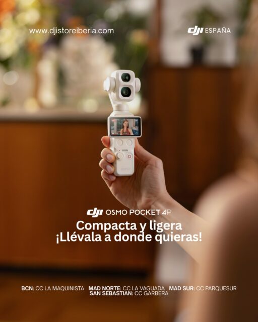 ¡Compacta y ligera para que la lleves a donde quieras! 🎥✨
La DJI Osmo Pocket 4P es la cámara ideal para capturar tu día a día con calidad profesional sin tener que cargar equipo pesado. Su diseño cabe perfectamente en la palma de tu mano, siempre lista para acompañarte en todas tus aventuras.
📍 Ven a conocerla y llévatela en nuestras tiendas físicas:
Madrid Norte: Centro Comercial La Vaguada
Madrid Sur: Centro Comercial Westfield Parquesur
Barcelona: Centro Comercial Westfield La Maquinista
Donostia / San Sebastián: Centro Comercial Garbera
🌐 O adquiérela de forma rápida y segura a través de nuestro sitio web: www.djistoreiberia.com
#DJI #OsmoPocket4P #CamaraDeBolsillo #CreadoresDeContenido #Videografia #Vloggers #DJIStoreIberia #Filmmaking