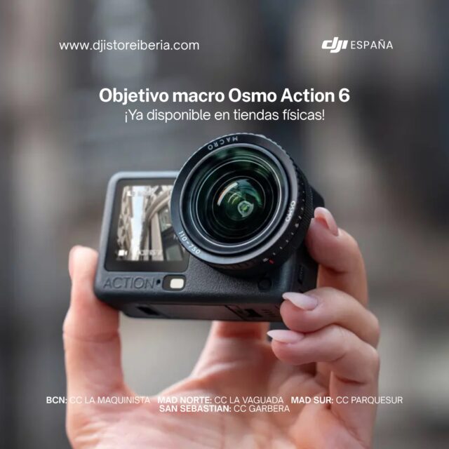 ¡Acércate a la acción y captura cada detalle al máximo!#aventura
El Objetivo macro para la DJI Osmo Action 6 ¡ya se encuentra disponible en nuestras tiendas físicas! Transforma tus tomas y descubre un mundo de texturas y pequeños detalles con una nitidez impresionante.
📍 Ven a conocerlo y llévate el tuyo hoy mismo en nuestras sucursales:
Madrid Norte: Centro Comercial La Vaguada
Madrid Sur: Centro Comercial Westfield Parquesur
Barcelona: Centro Comercial Westfield La Maquinista
Donostia / San Sebastián: Centro Comercial Garbera
🌐 También puedes adquirirlo de forma rápida y segura a través de nuestro sitio web: www.djistoreiberia.com
#DJI #OsmoAction6 #ObjetivoMacro #DJIStoreIberia #CreadoresDeContenido #Videografia #Filmmaking #AccesoriosCamara #Aventura